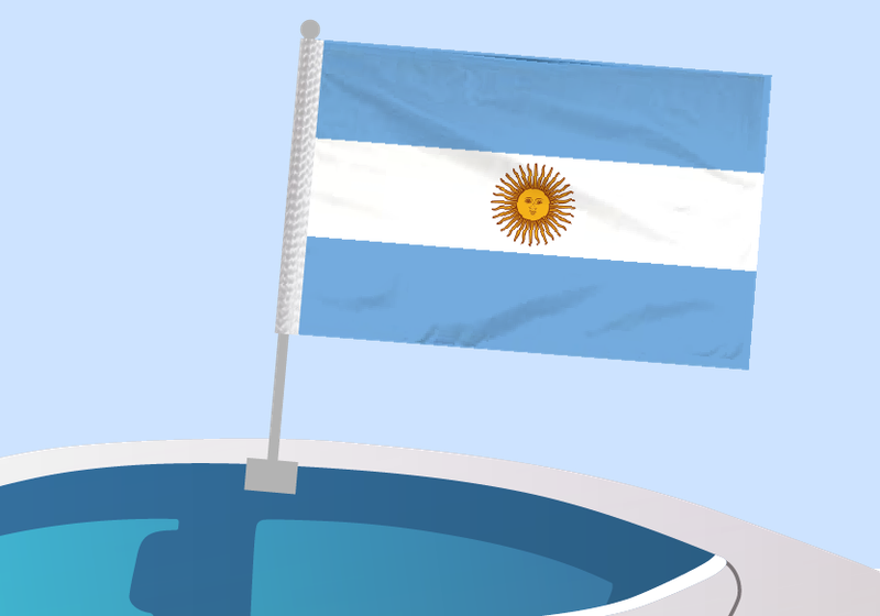 Argentina - Car flag with clip