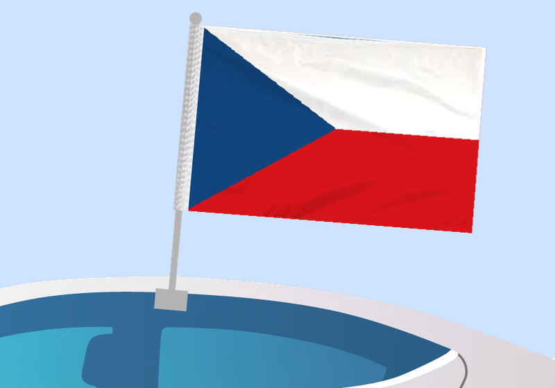 Czech Republic - Car flag with clip