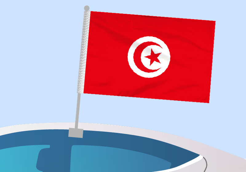 Tunisia - Car flag with clip