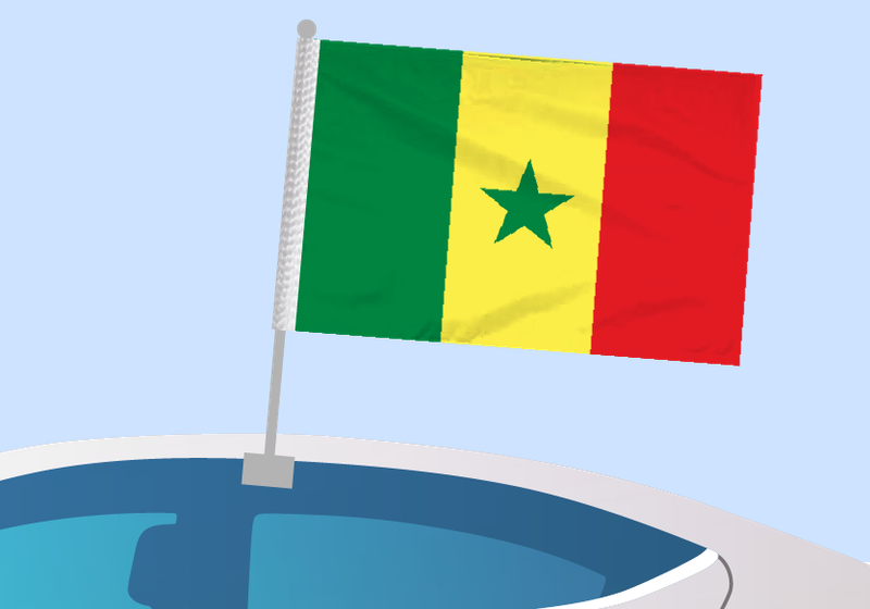 Senegal - Car flag with clip