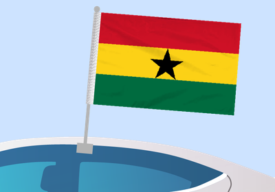 Ghana - Car flag with clip