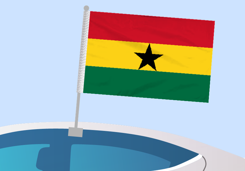 Ghana - Car flag with clip