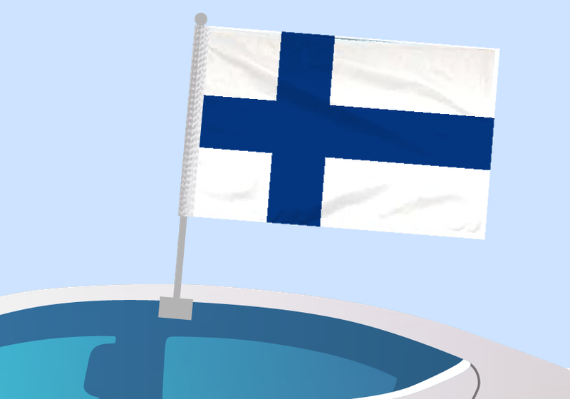 Finland - Car flag with clip