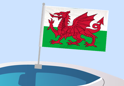 Wales - Car flag with clip