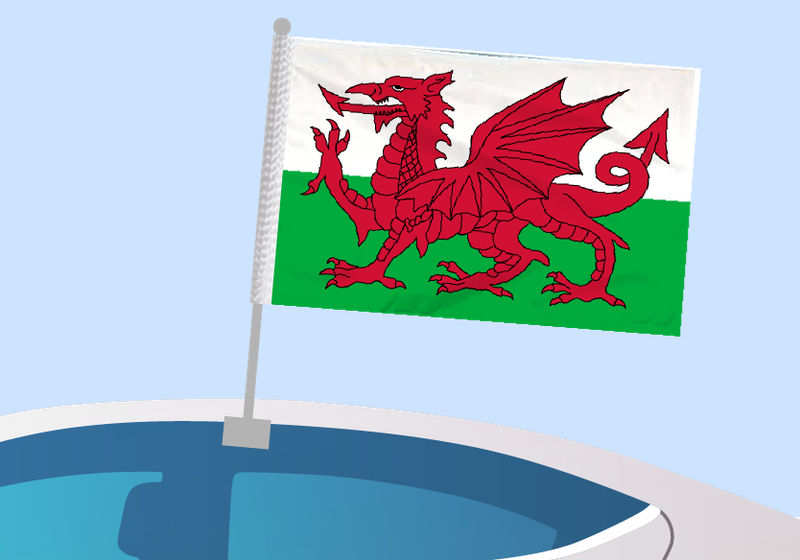 Wales - Car flag with clip