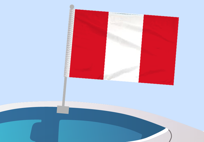Peru - Car flag with clip