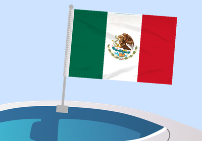 Mexico - Car flag with clip