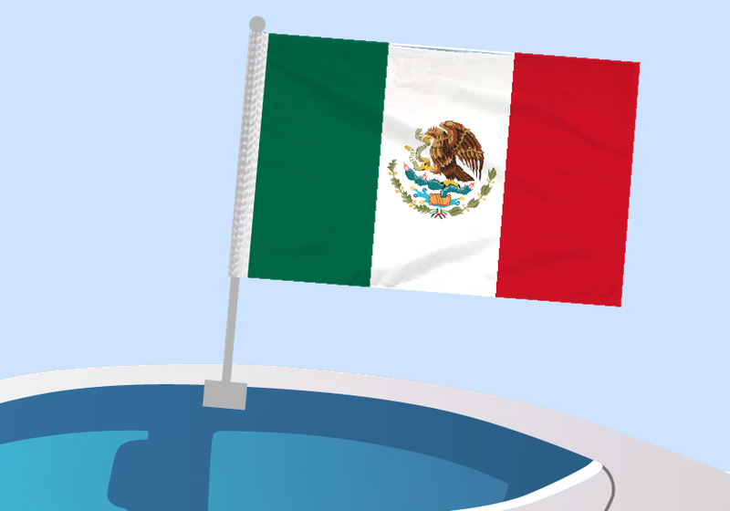Mexico - Car flag with clip