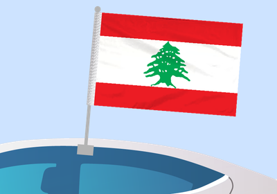 Lebanon - Car flag with clip