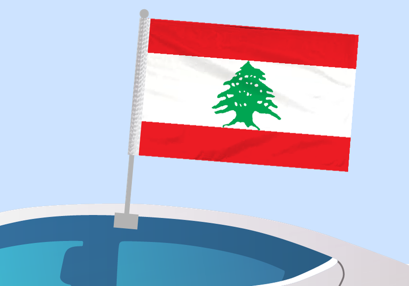 Lebanon - Car flag with clip