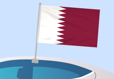 Qatar - Car flag with clip