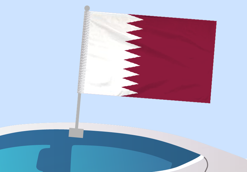 Qatar - Car flag with clip