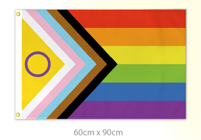 Inclusive Pride with Intersex Symbol Medium Flag 24x36