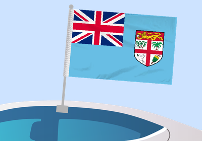 Fiji - Car flag with clip
