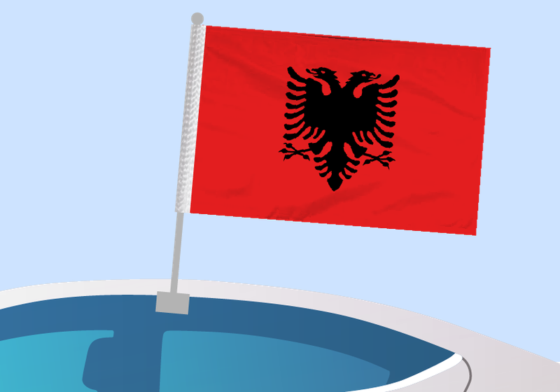 Albania - Car flag with clip