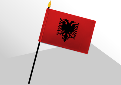 Albania small standard flag 4x6