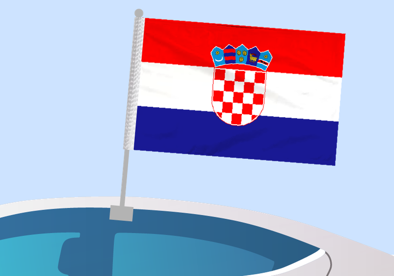 Croatia - Car flag with clip