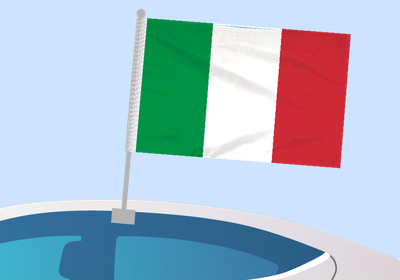Italy - Car flag with clip
