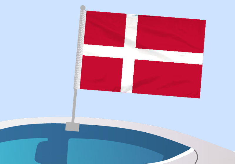 Denmark - Car flag with clip