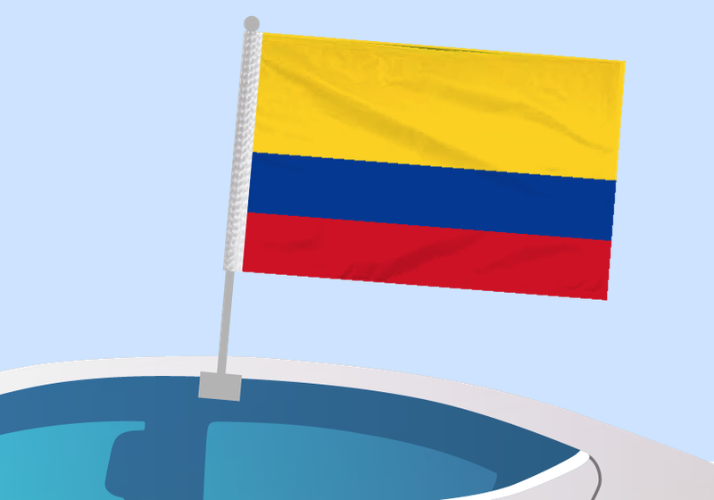 Colombia - Car flag with clip
