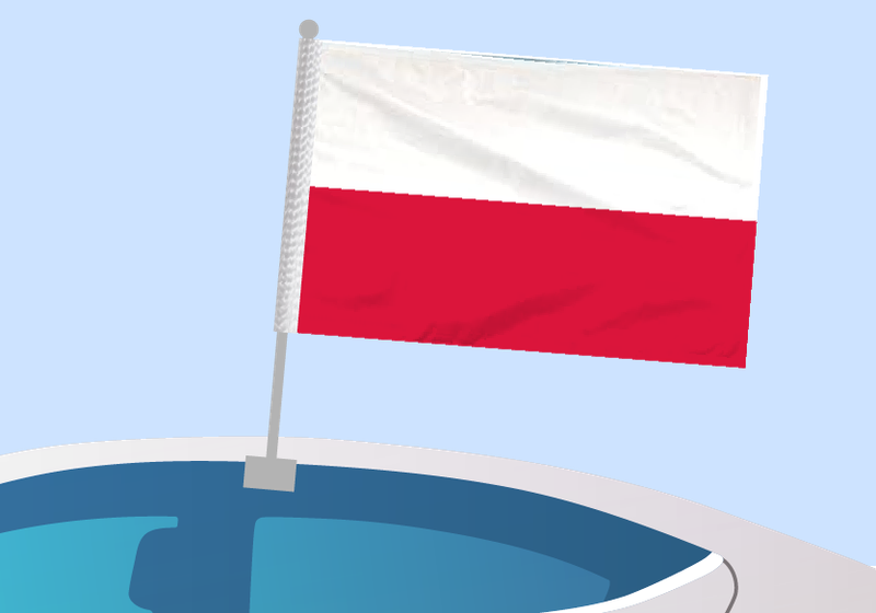 Poland - Car flag with clip