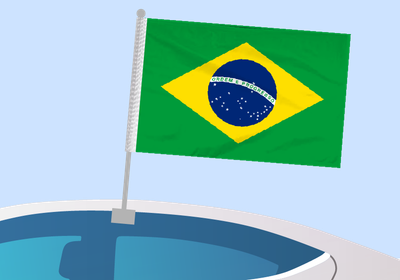 Brazil - Car flag with clip
