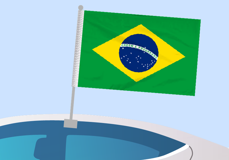 Brazil - Car flag with clip