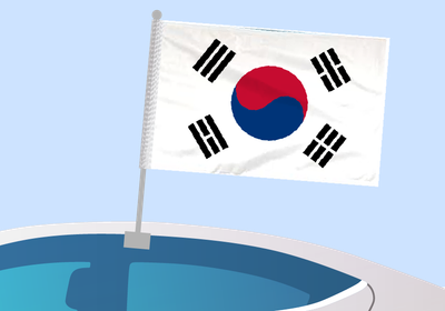 South Korea - Car flag with clip