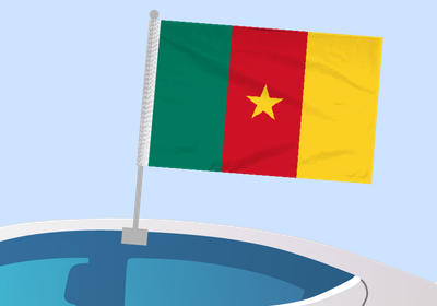 Cameroon - Car flag with clip