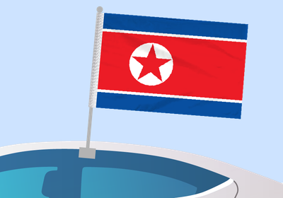 North Korea - Car flag with clip