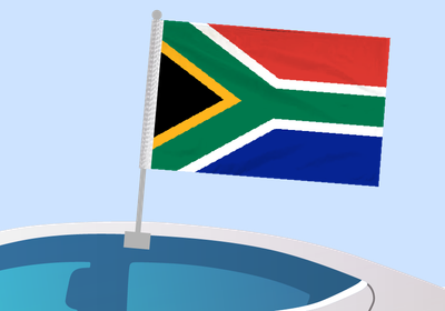 South Africa - Car flag with clip
