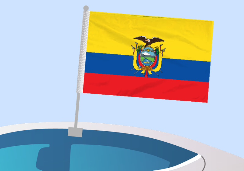 Ecuador - Car flag with clip