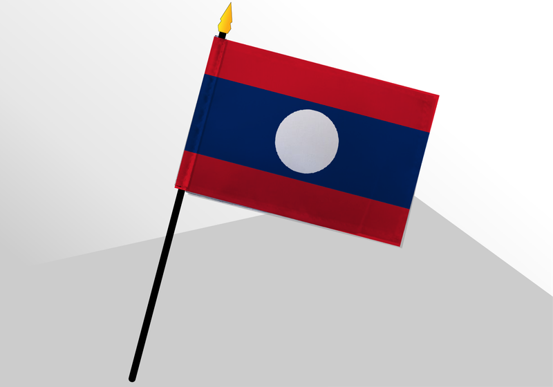 Laos small standard flag 4x6