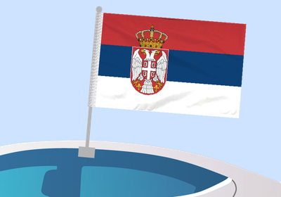 Serbia - Car flag with clip