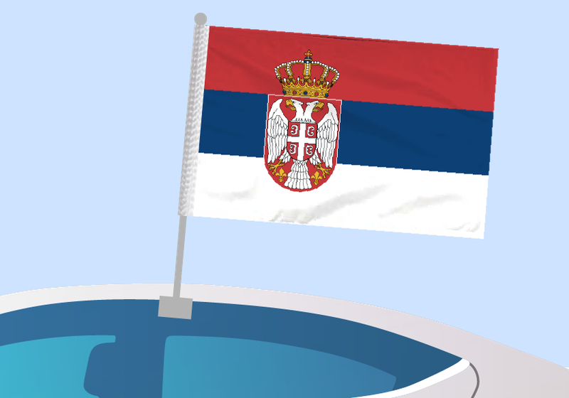 Serbia - Car flag with clip