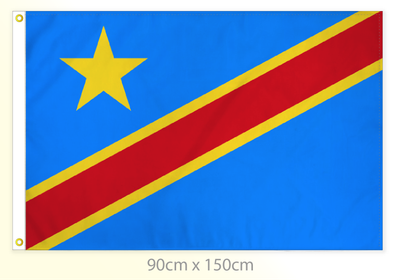 Congo Kinshasa flag large 36x60