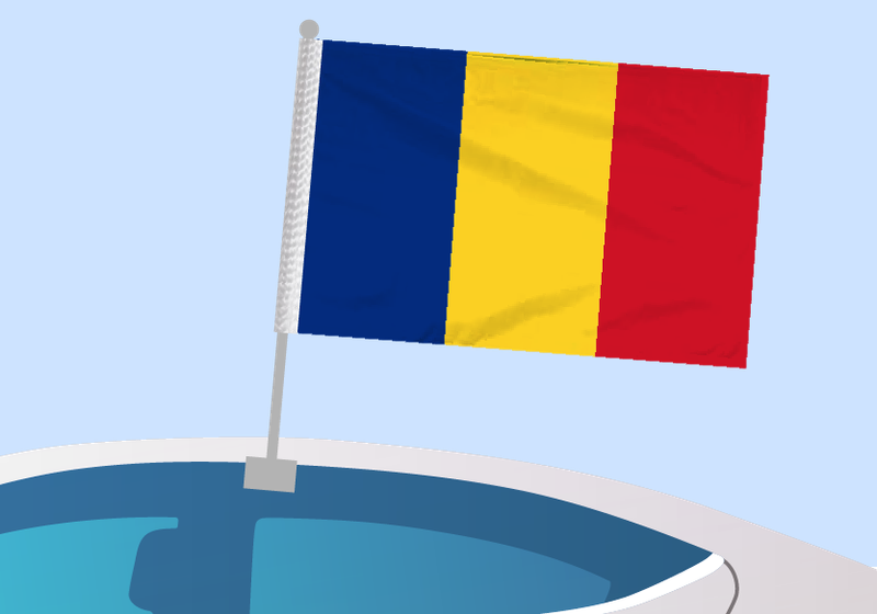 Romania - Car flag with clip