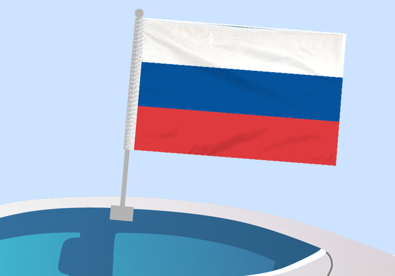 Russia - Car flag with clip