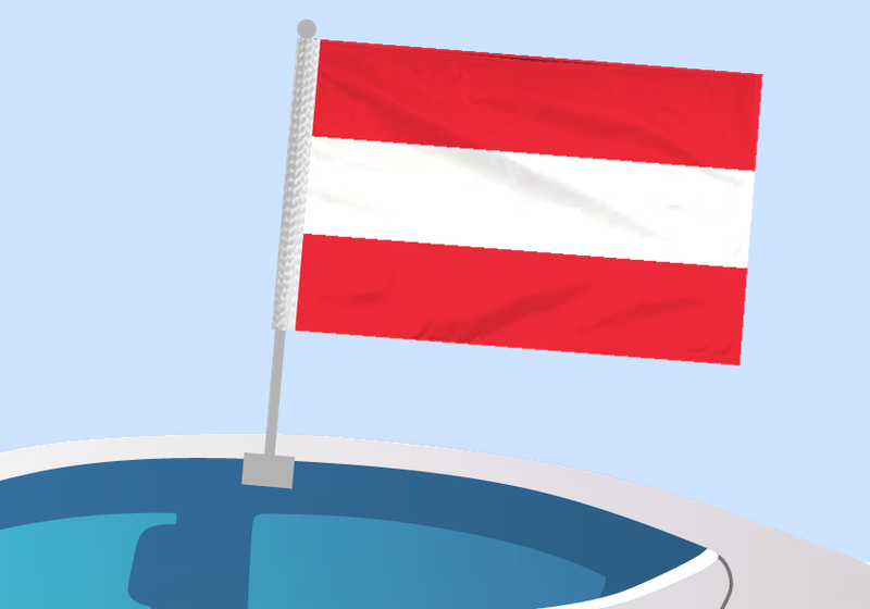 Austria - Car flag with clip