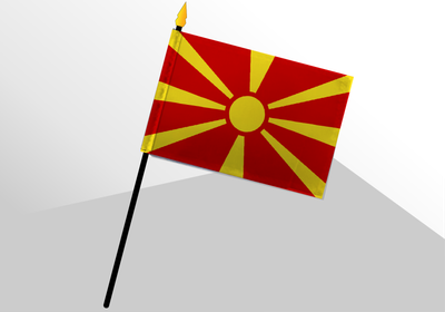 North Macedonia 4''x6'' on rod/on stick small standard flag 4x6