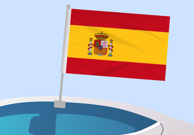 Spain - Car flag with clip