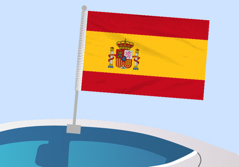 Spain - Car flag with clip