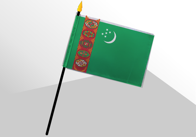 Turkmenistan small standard flag 4x6