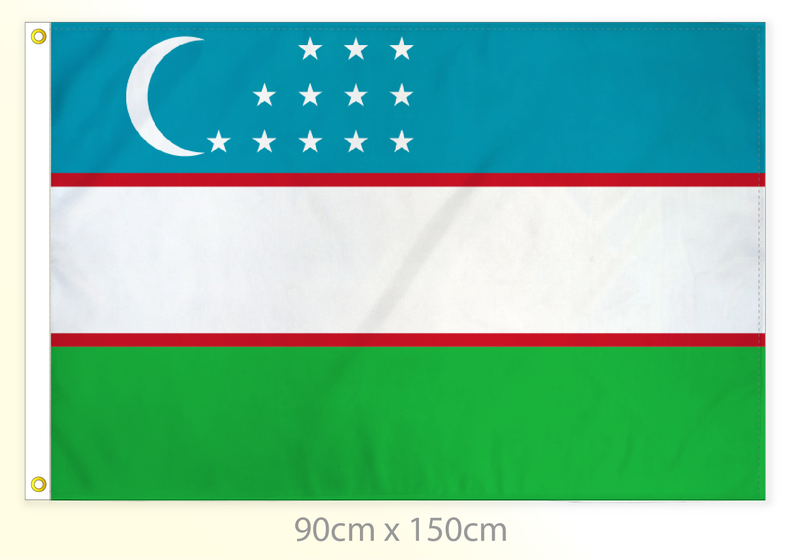 Uzbekistan flag large 36x60