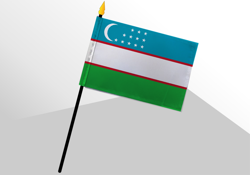 Uzbekistan small standard flag 4x6