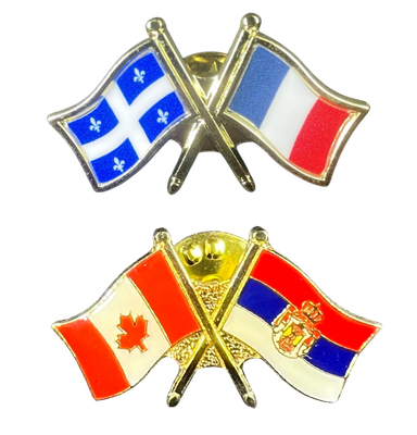 Flag Pins Crossed Country &amp; Canada