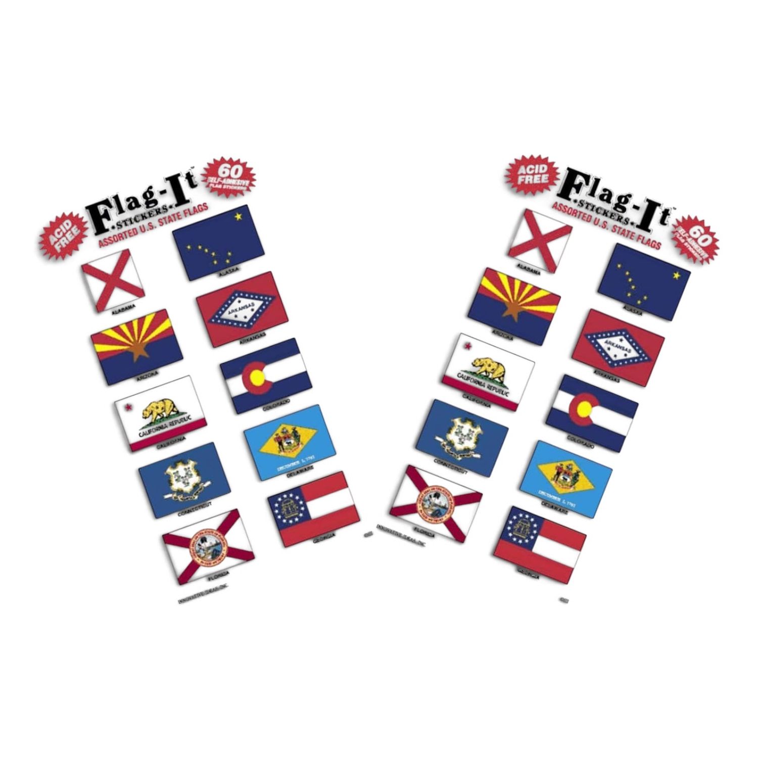 Set of 50 standard American States stickers