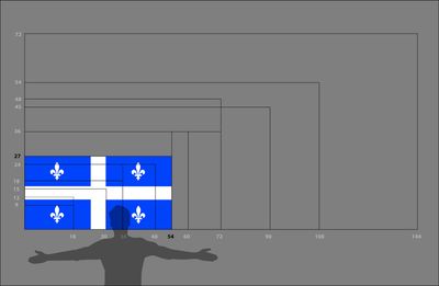 Quebec flag, medium size, 27x54 inches, 200D, rope and toggle