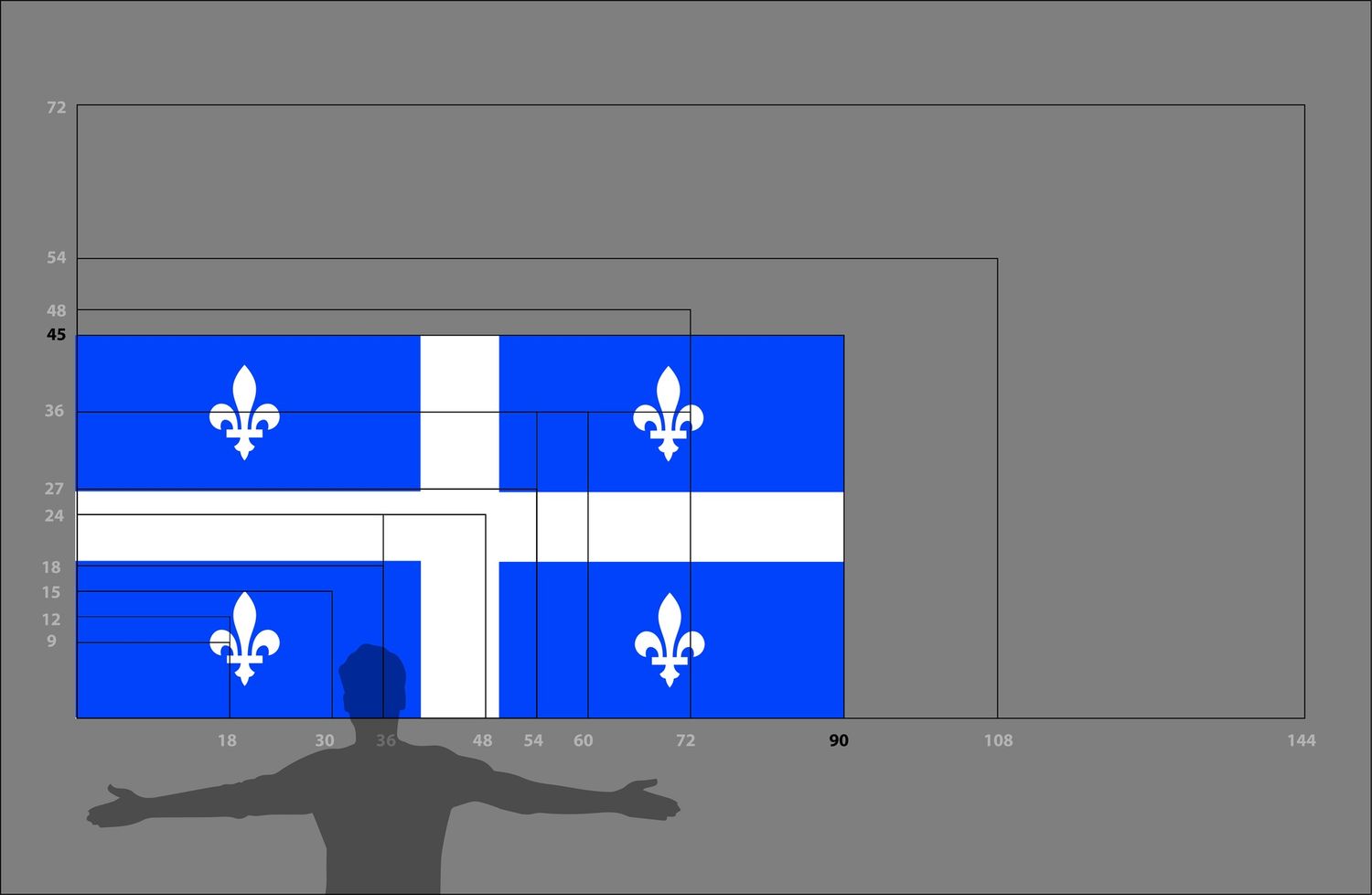 Quebec flag large 45x90, 200D, rope and toggle