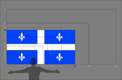 Quebec flag large 45x90, 200D, rope and toggle